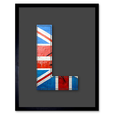 Letter L Abstract UK Flag by Sha & Koko - Single Picture Frame Print