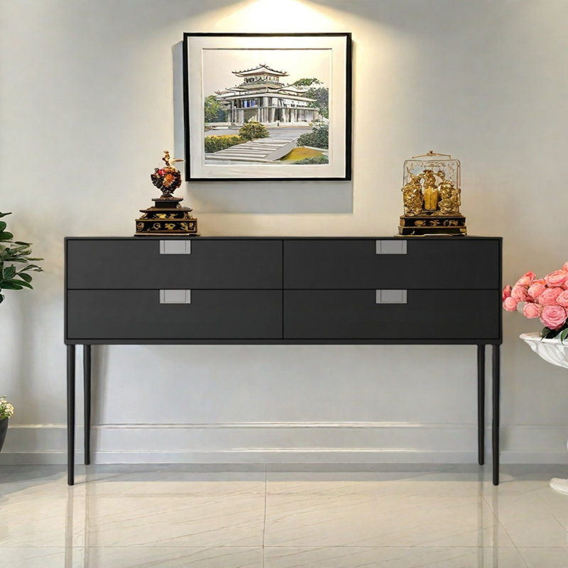 Console moderne moderne et pratique, H 35,43 po x l 62,99 po x P 15,75 po, Noir