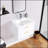 24" floating wall mounted bathroom vanity with white ceramic sink and drawer storage-14164207
