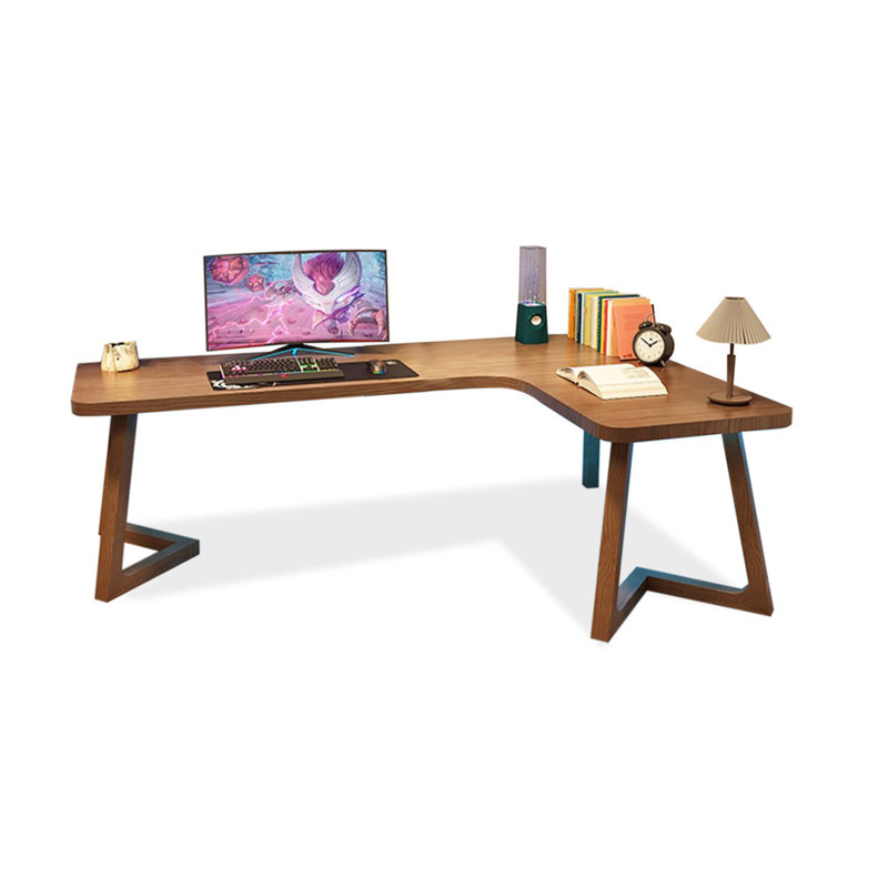Bureaux rectangulaires en bois massif brun clair, H 29,53 po x l 70,87 po x P 39,37 po, Retour à gauche