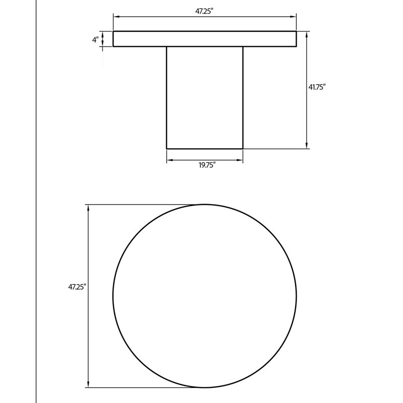 Table de salle à manger Kareen, Gris foncé, Table de bar (hauteur 41,75 po), Rond 47,25 po