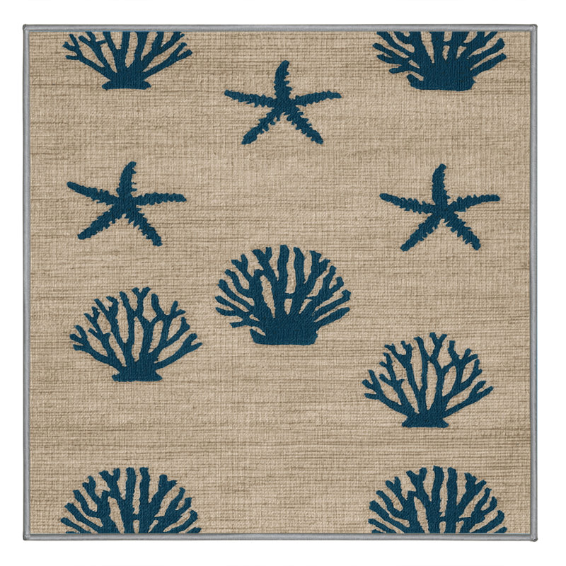 Tapis bord de mer lavable Minimalist Marine Plus, Rond 4 pi
