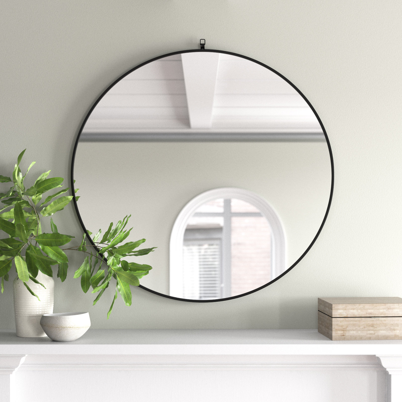 Cassie Accent Mirror, Black, 39" x 39"