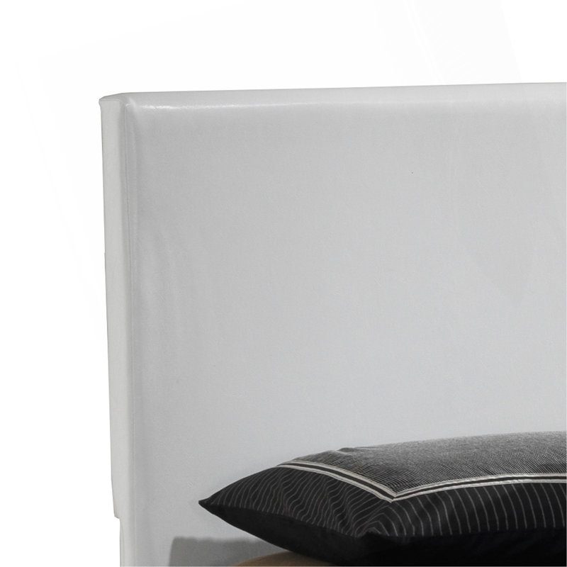 Lit plateforme élégant pour des espaces décontractés, Blanc, Grand lit