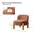 28" W Boucle Armless Accent Chair with Solid Wood Legs-1760424608