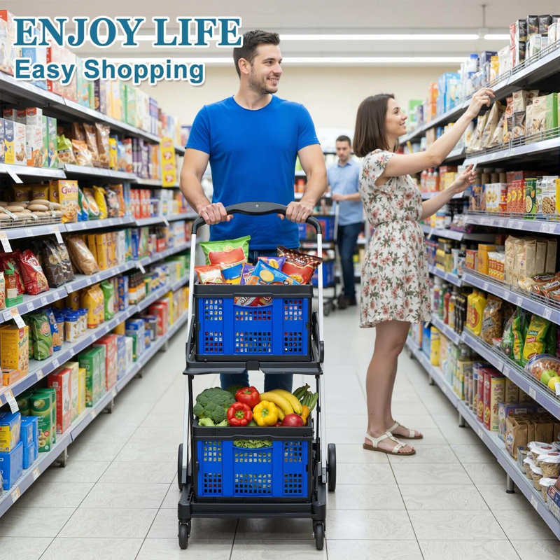 Collapsible Shopping Cart on Wheels