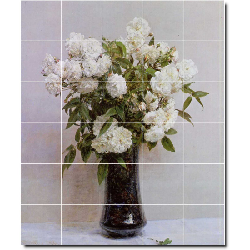 Carreau de peinture murale 24 po x 32 po 8 po x 8 po, Fleur 03109