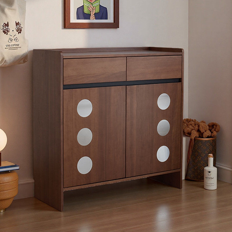 Retro popular practical storage shoe cabinet, Dark Brown