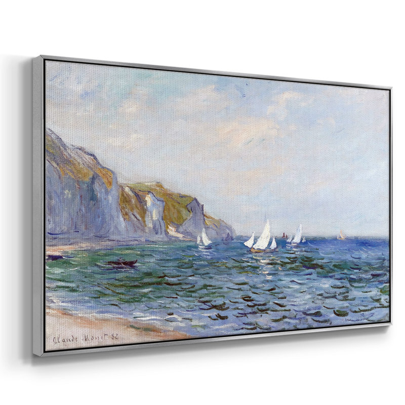 Falaises et voiliers à Pourville, 1882, reproduction d'art sur toile, Argent, H 25 po x l 17 po x P 2 po