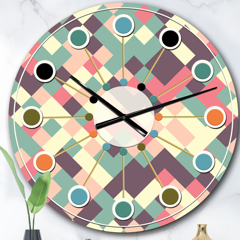 Horloge murale rétro Mid-Century, Surdimensionné