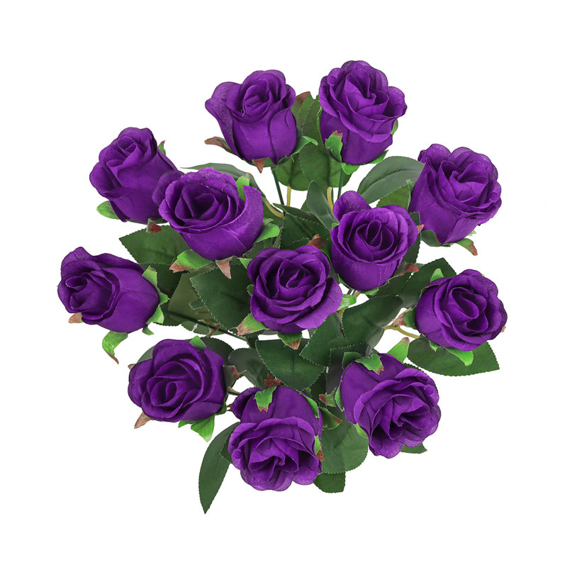 Bouquet de roses artificielles, Mauve royal