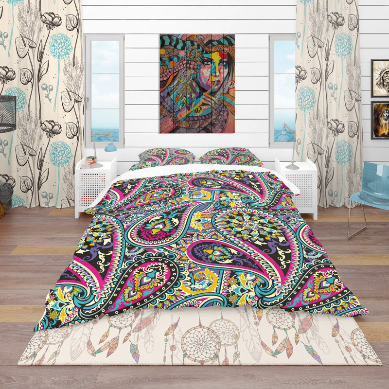 Ensemble de housse de couette en microfibre bleue, Housse simple + 1 taie décorative