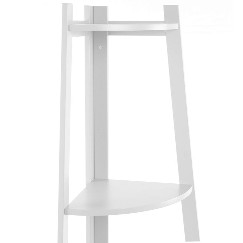 Cardenas 5 Tier Corner Bookcase, White