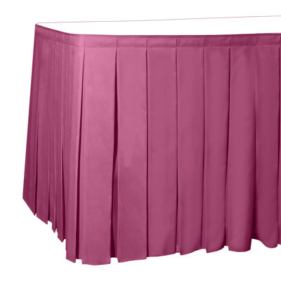 Ultimate Textile 7 Ft. Box Pleat Polyester Table Skirt - 36" Counter Serving Height, Light Pink