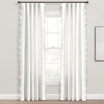 Yolonda Cotton Blend Semi Sheer Curtain Pair