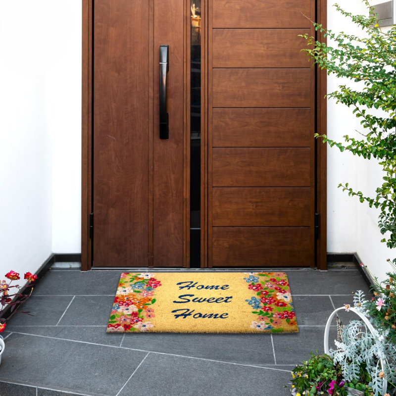 Non-Slip Floral Doormat