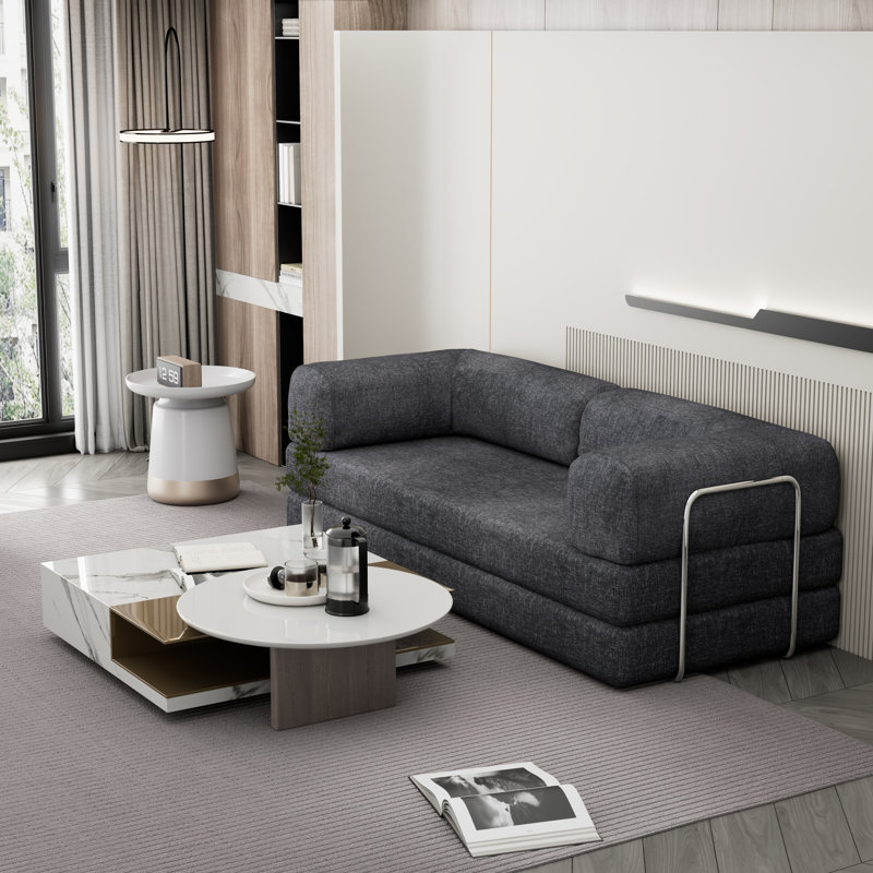 3 Seater Sofa & Chaise, DarkGrey, Chenille