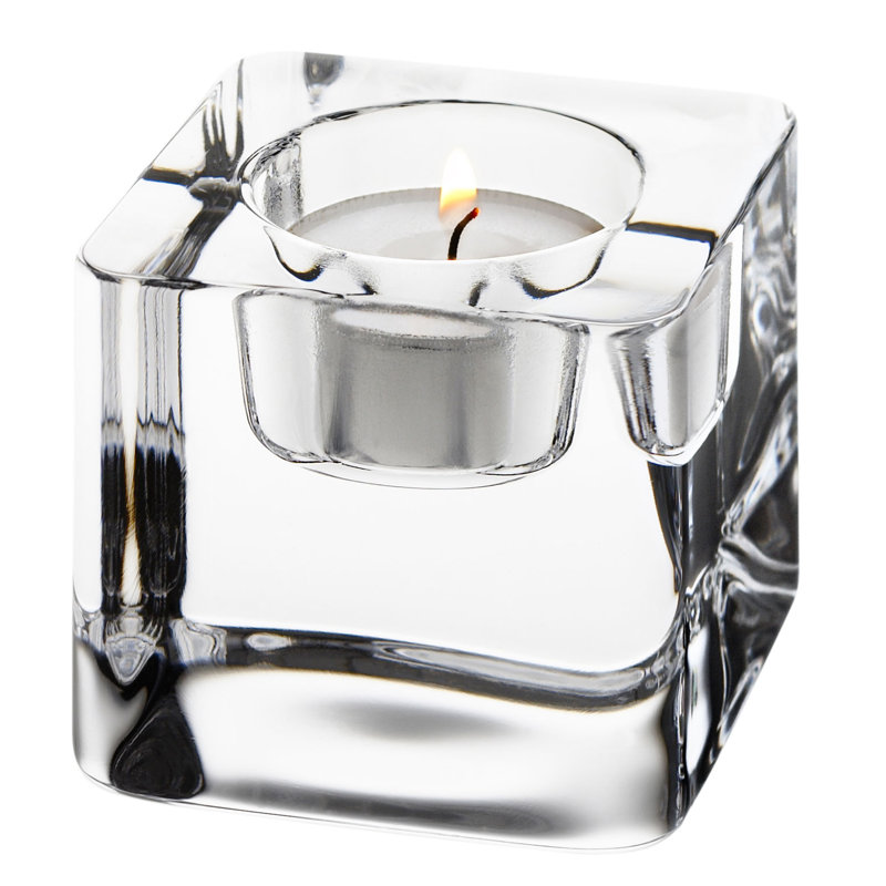 Ice Cube 2.5'' H Crystal Tabletop Votive Holder