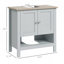 Armoire de rangement à piédestal, sous-lavabo, meuble-lavabo avec tablette réglable et tablette inférieure ouverte, gris