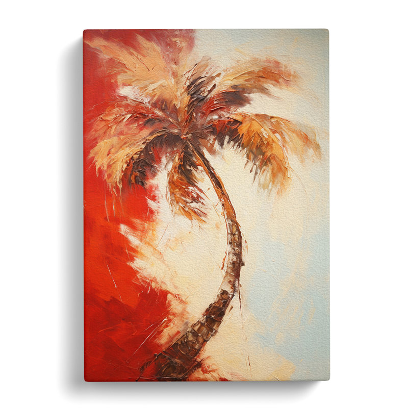 Palm Tree Action Painting No.3 - Wrapped Canvas, 50cm H x 35cm W x 3cm D