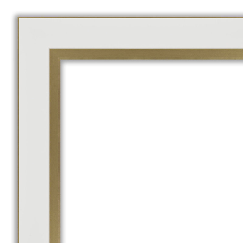 Quade Mirror, 33" x 27", Satin White/Gold