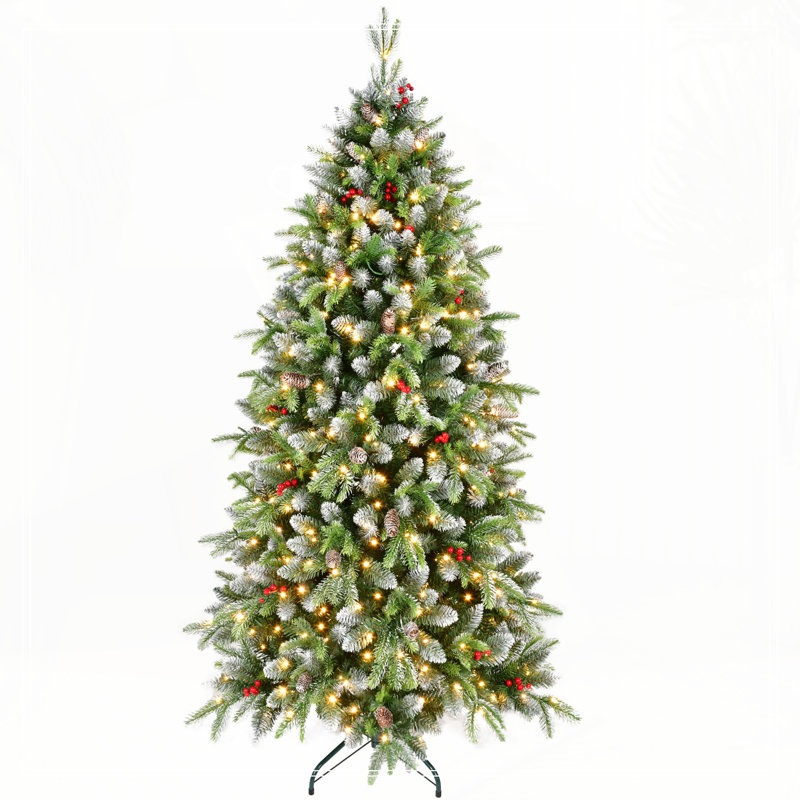 Arbre de Noël artificiel illuminé 6 pi avec 380 lumières DEL blanc chaud