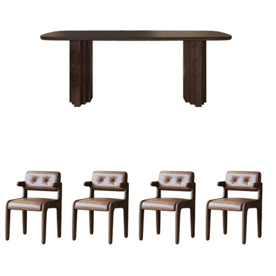 French retro simple rectangular dining table set