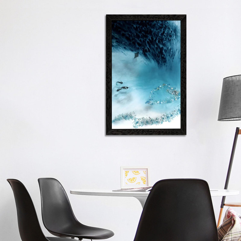 Grey Lagoon by Antuanelle - Print on Canvas, 66.04 cm H x 45.72 cm W, Black Floater Framed