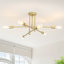 Plafonnier semi-encastré linéaire moderne à 6 lumières de style lustre spoutnik 27,56 po Eiren