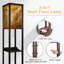 Lampe sur pied moderne avec tablettes et ports USB et abat-jour en tissu-1552732186