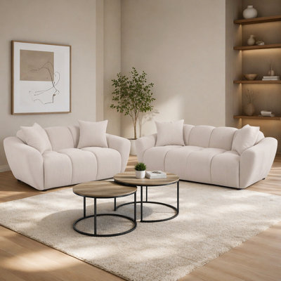 Tampa Greige 2-piece Sofa Set
