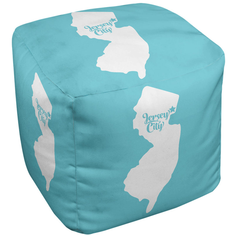 Repose-pieds cube jersey city new jersey, Bleu sarcelle