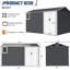 Remise de rangement en métal 8 pi x 12 pi avec structure stable et porte - fenêtre de ventilation extérieure gris foncé