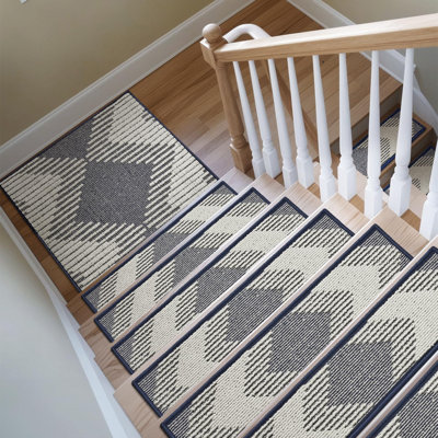 7PC Stair-Treads Non Slip, 3D Peel And Stick Stair Treads For Wooden Steps Indoor, Stair-Carpet Treads Washable Reusable Adhesive Stair-Runner Rugs For Kids And Dogs 8"X30"