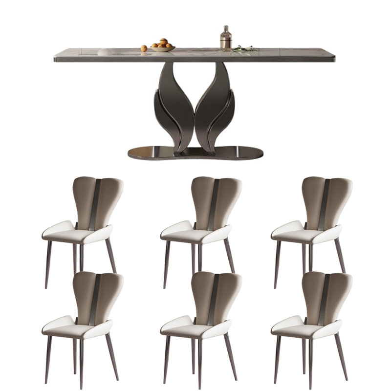 Ensemble de table de salle à manger moderne et simple de luxe, H 29,5 po x L 55,1 po x l 31,5 po