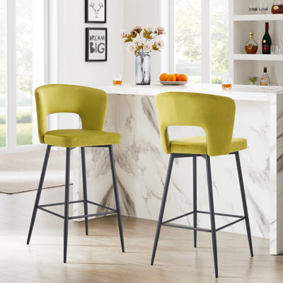 Fashion Velvet Backrest Bar Stool