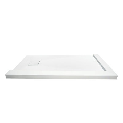 Base de douche de remplacement pour baignoire 63 "x 36" avec double seuil réglable et drain de bout Transolor
