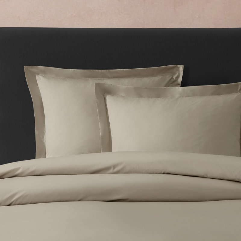 Ultra Percale Duvet Cover Set, Queen Duvet Cover + 2 Standard Shams, Tan