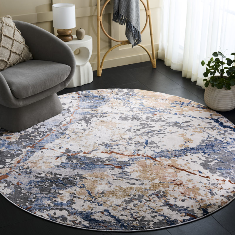 Cherylee Eternal Performance Abstract Rug, Round 6'7"