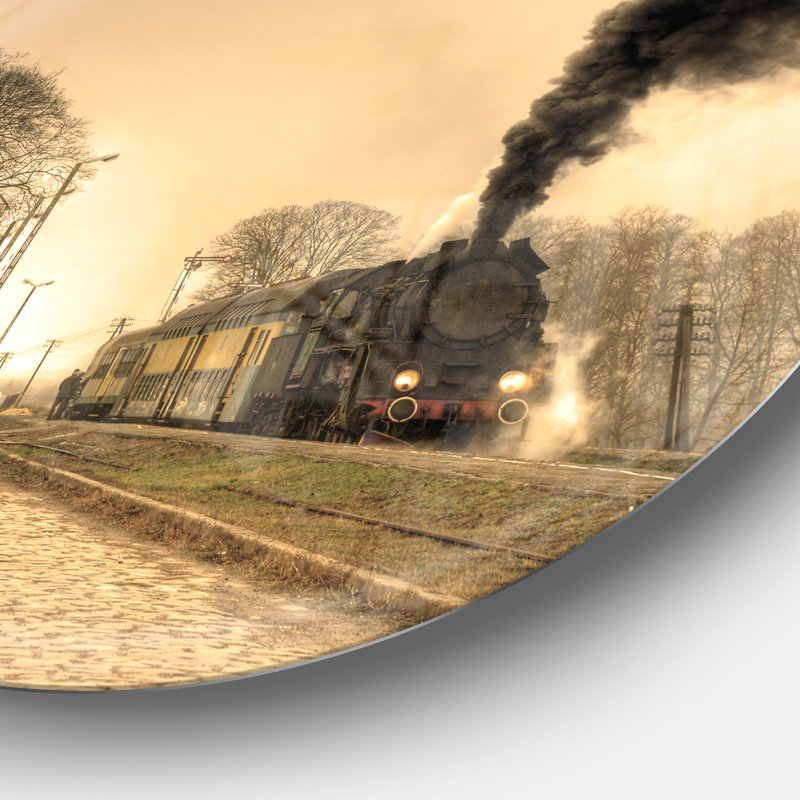 «Retro Steam Train», photographie, H 11 po x l 11 po x P 1 po, Métal