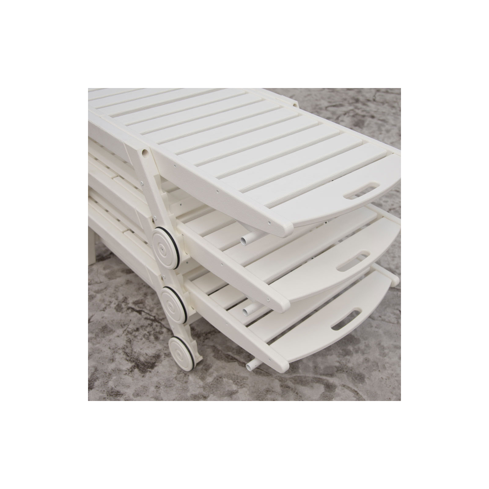 POLYWOOD Nautical 3-Piece Chaise Set, White