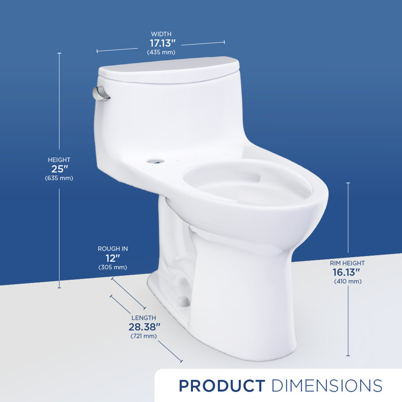 TOTO Ultramax Low Profile One-Piece Elongated 1.28 GPF WASHLET+ Ready Universal Height Toilet with CEFIONTECT, Cotton White - CST618CEFGT40#01