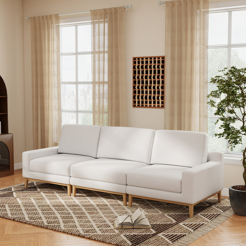 Canapé modulaire rembourré 3 pièces avec revêtement 3 pièces, White