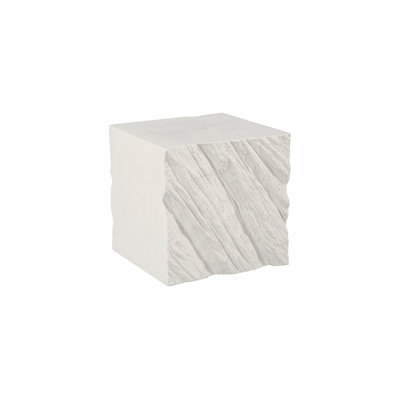 Shear Side Table, Square, White Stone