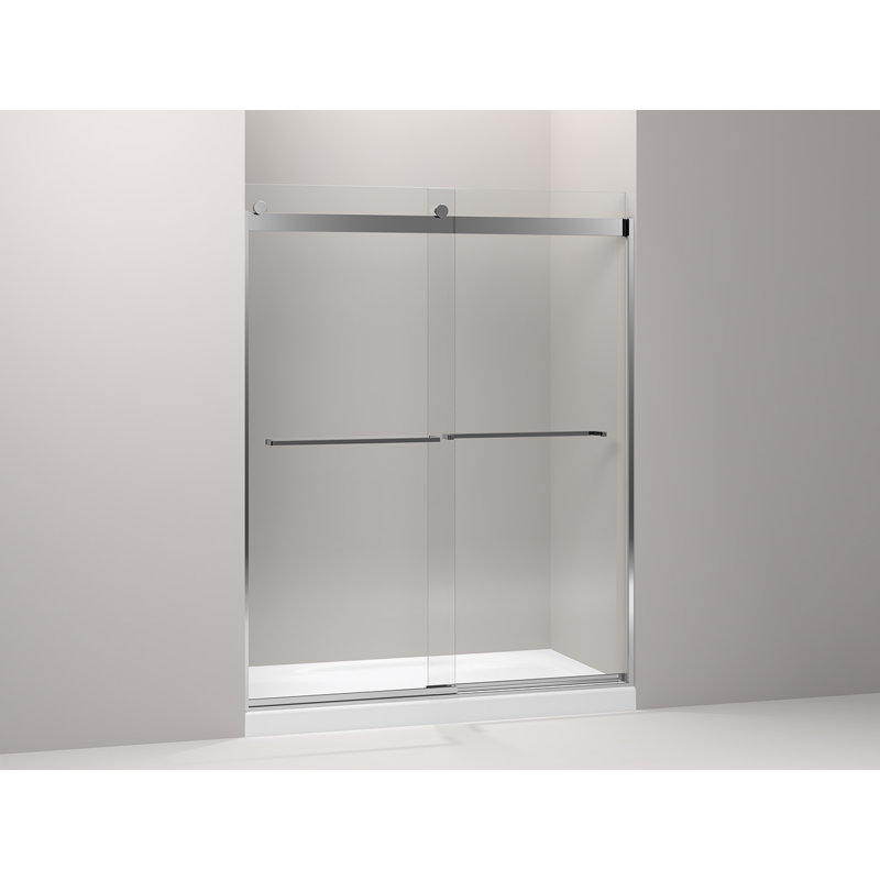 Levity 59.63'' x 74'' Double Sliding Shower Door with CleanCoat Technology, Anodized Brushed Bronze