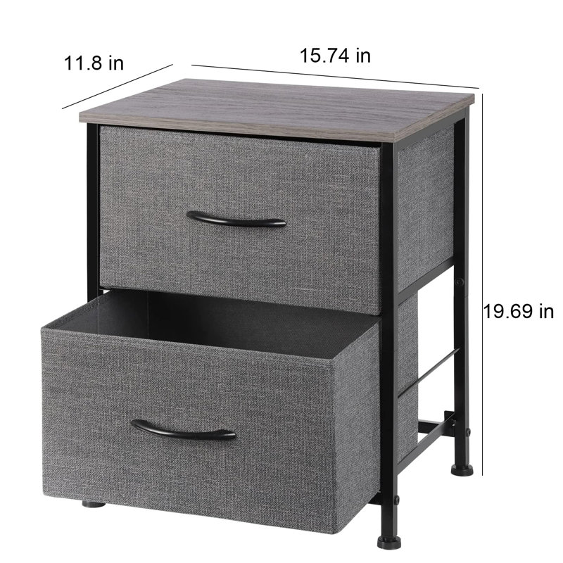 Commode de rangement 2 tiroirs Ladonn
