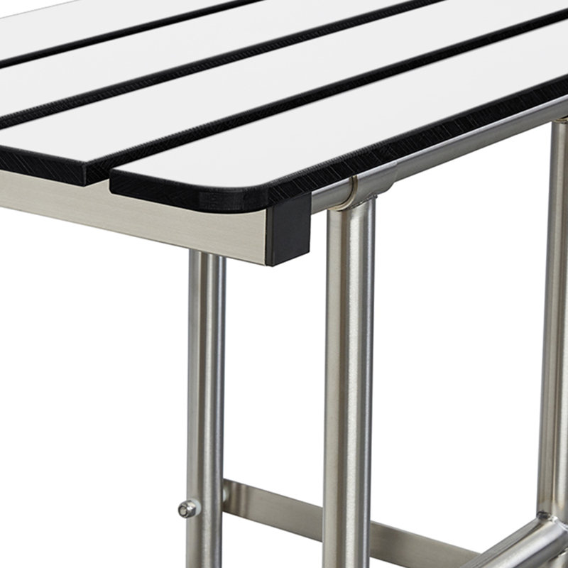 Banc de salle de bain mural 28 po x 15 po ADA Bariatric avec pieds et lattes blanches