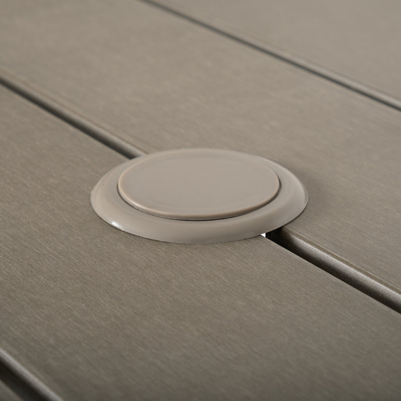 Table de salle à manger Ellenton, Gris argenté, Brun