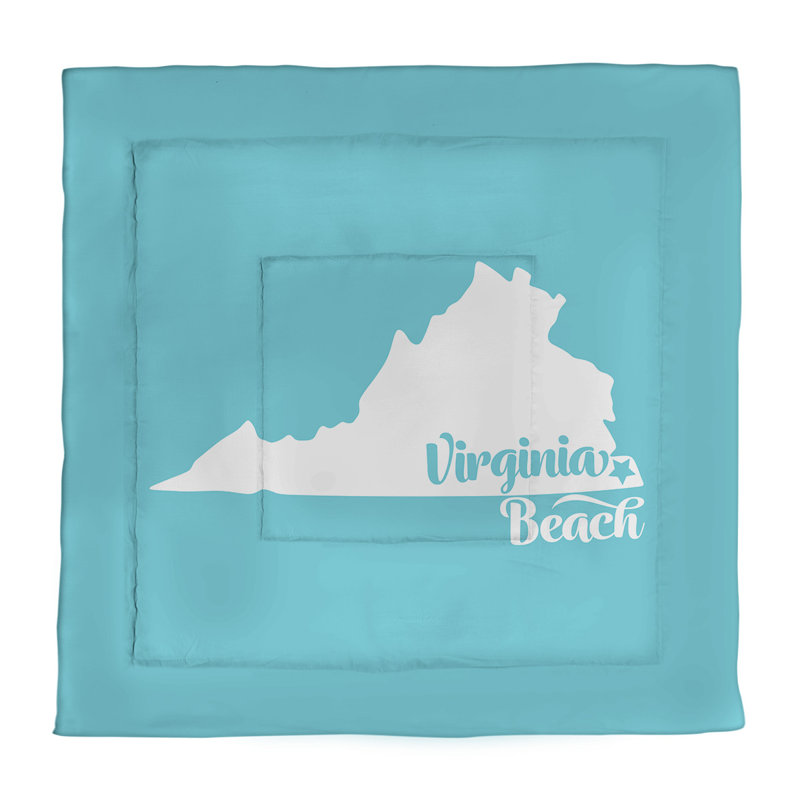 Virginia Polyester Comforter, King Comforter, Teal