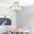 4 Light Dimmable Vintage Lotus Glass Flush Mount Ceiling Light